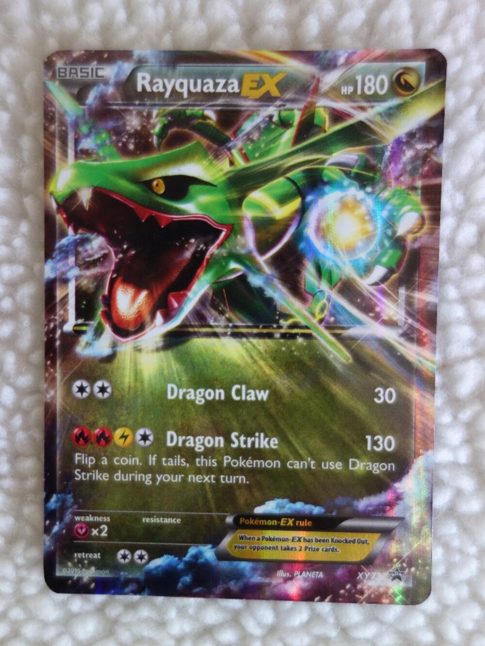 POKEMAN Rayquaza EX XY73 Rare Halo Card